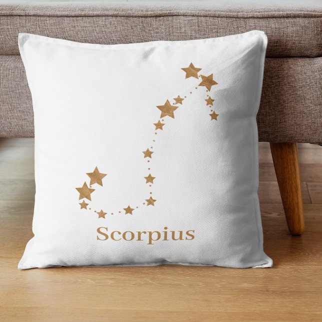 Modern Zodiac Sign Gold Scorpius | Element Water  Cushion (Creator Uploaded)