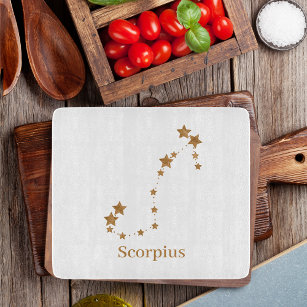 Modern Zodiac Sign Gold Scorpius   Element Water  Cutting Board