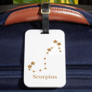 Modern Zodiac Sign Gold Scorpius   Element Water  Luggage Tag