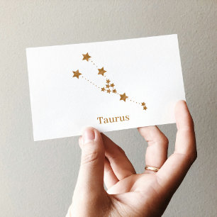 Modern Zodiac Sign Gold Taurus   Element Earth Business Card