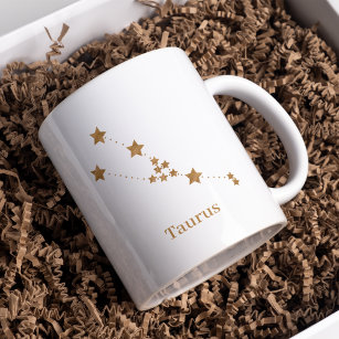 Modern Zodiac Sign Gold Taurus   Element Earth Coffee Mug