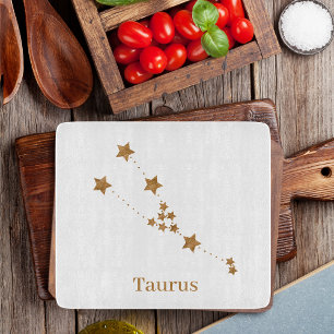 Modern Zodiac Sign Gold Taurus   Element Earth Cutting Board