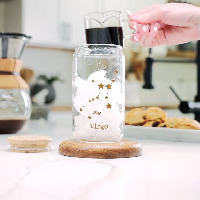 Modern Zodiac Sign Gold Virgo | Element Earth Can Glass (Creator Uploaded)