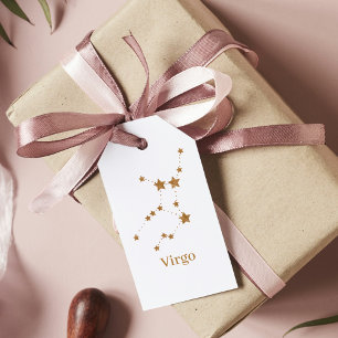 Modern Zodiac Sign Gold Virgo   Element Earth Gift Tags