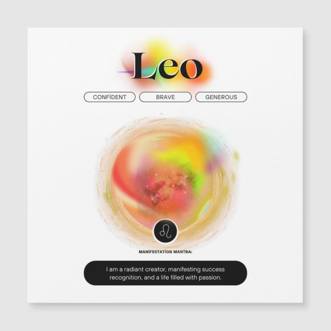 Modern Zodiac Sign Leo Quote | Element Fire (Front)