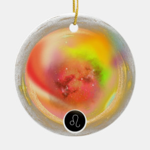 Modern Zodiac Sign Leo Quote   Element Fire Ceramic Ornament