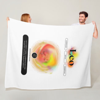 Modern Zodiac Sign Leo Quote | Element Fire Fleece Blanket