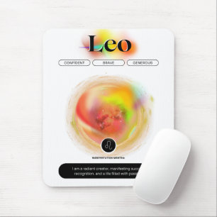 Modern Zodiac Sign Leo Quote Element Fire Mouse Pad