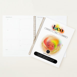 Modern Zodiac Sign Leo Quote Element Fire Planner