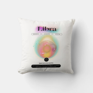 Modern Zodiac Sign Libra Quote Air Element Cushion