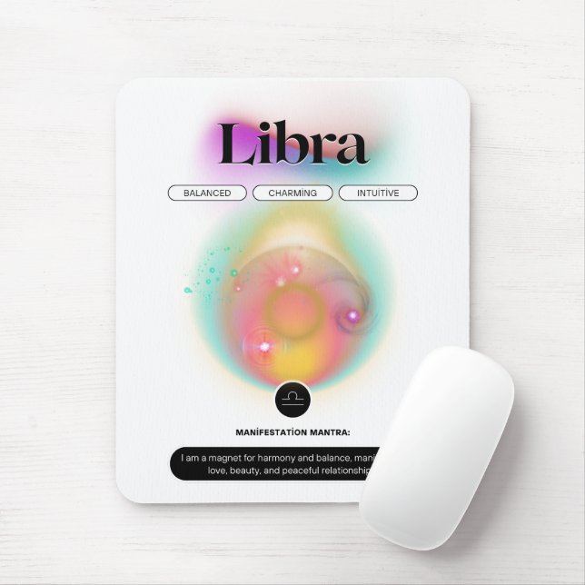 Modern Zodiac Sign Libra Quote Air Element Mouse Pad (With Mouse)