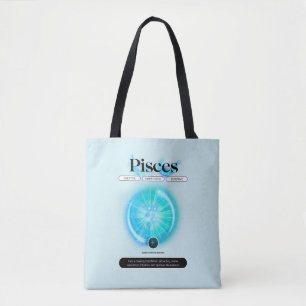 Modern Zodiac Sign Pisces Quote Water Element Tote Bag