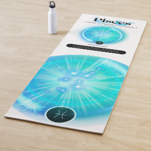 Modern Zodiac Sign Pisces Quote Water Element Yoga Mat