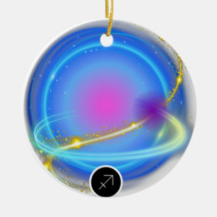 Modern Zodiac Sign Sagittarius Quote Element Fire Ceramic Ornament