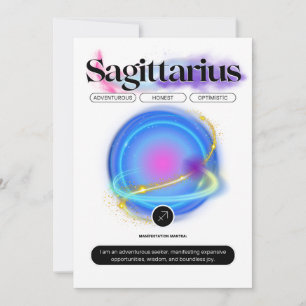 Modern Zodiac Sign Sagittarius Quote Element Fire Holiday Card