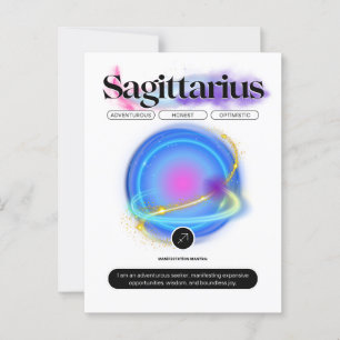 Modern Zodiac Sign Sagittarius Quote Element Fire Postcard