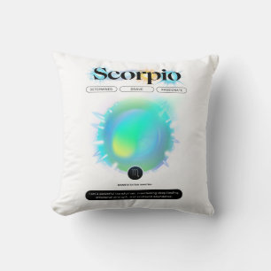 Modern Zodiac Sign Scorpio Quote Water Element Cushion
