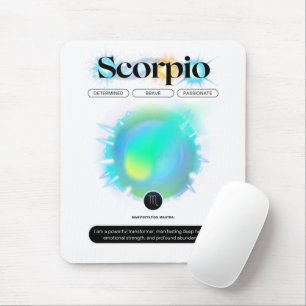 Modern Zodiac Sign Scorpio Quote Water Element Mouse Pad