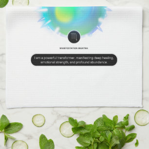 Modern Zodiac Sign Scorpio Quote Water Element Tea Towel