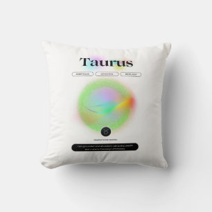 Modern Zodiac Sign Taurus Quote Earth Element Cushion