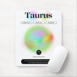 Modern Zodiac Sign Taurus Quote Earth Element Mouse Pad