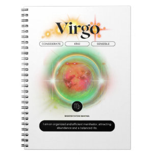 Modern Zodiac Sign Virgo Quote Earth Element Notebook