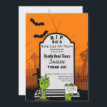 Modern Zombie Horror Themed 60th Birthday Party Invitation<br><div class="desc">Say goodbye to your 50s and step into a thrilling new decade with our *Modern Graveyard Zombie 60th Birthday Party Invitation*! Designed for lovers of all things spooky and gothic, this eerie invitation showcases a grey tombstone with zombie hands emerging from the ground. The gravestone’s chilling message reads, *“R.I.P. 50s:...</div>