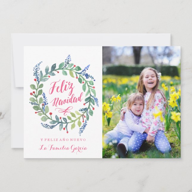 Moderna Feliz Navidad | Tarjeta De Navidad Holiday Card (Front)