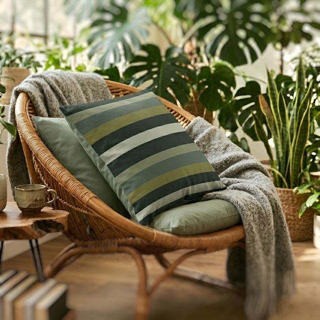 Moderna Linear | Aged Sage & Winter Moss Cushion (Lifestyle Shot)