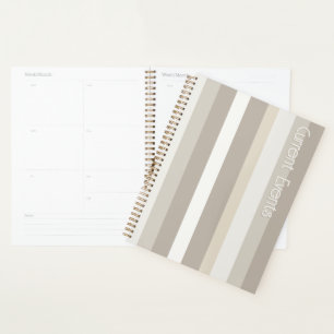 Moderna Linear Alabaster & Bone Custom Planner