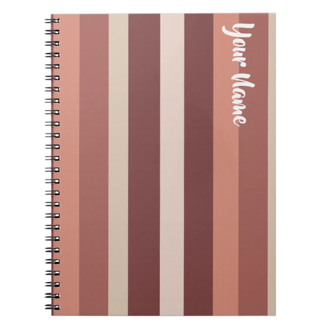 Moderna Linear | Antique Rose & Copper Notebook (Front)