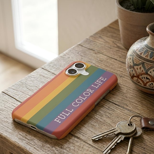 Moderna Linear | MCM Rainbow Full Colour Phone Cas (Lifestyle Shot)