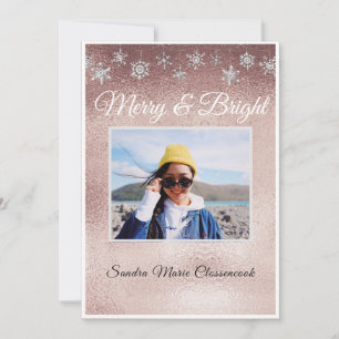 ModernA Modern Simple Minimal Rose Gold Christmas  Announcement