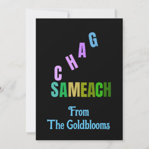 ModernColorful Chag Sameach JewishFestivalGreeting Holiday Card