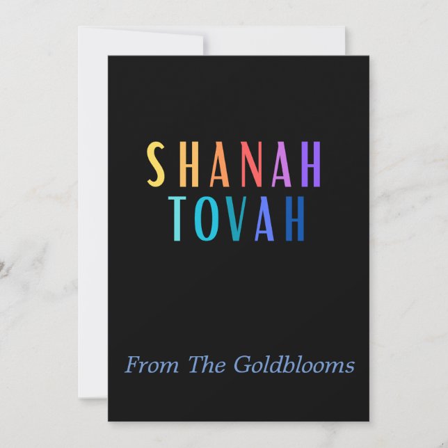 ModernColorful Shanah Tovah JewishNewYear Greeting Holiday Card (Front)