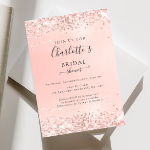 Moderne Glitter Peach (Imitat) Invitation