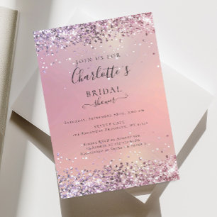 Moderne Glitter Purple-Silver (Imitat) Bridal  Invitation