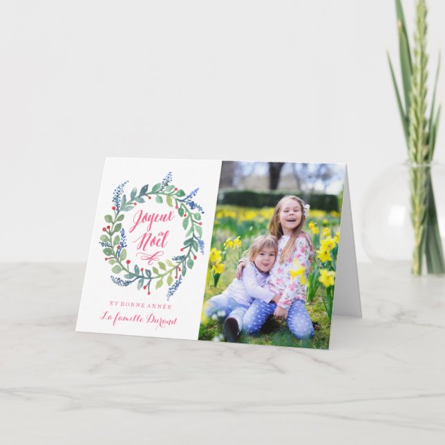 Moderne Joyeux Noël | Carte De Photo De Noël Holiday Card (Front)