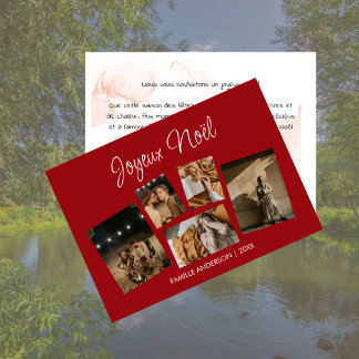 Moderne Joyeux Noël Collage de Photos de Fêtes Holiday Card