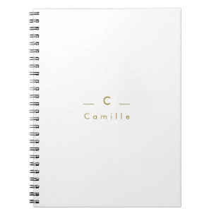 Moderne Minimaliste Monogramme Initiale Notebook