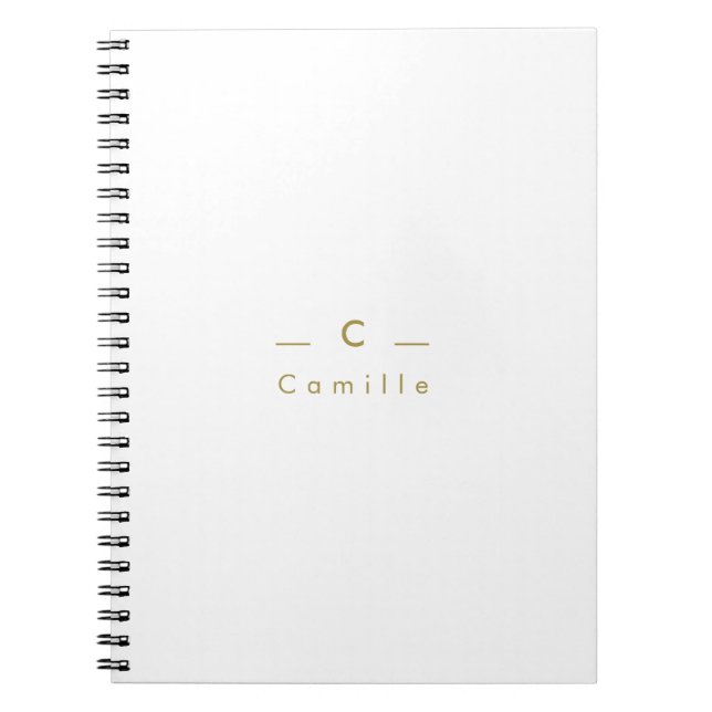  Moderne Minimaliste Monogramme Initiale Notebook (Front)