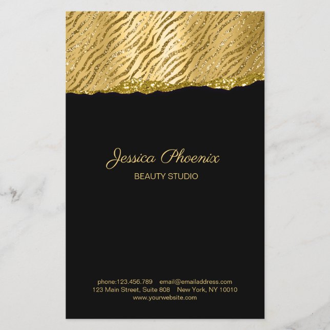 Moderner Glamour Gold Pattern Glitter Flyer (Front)