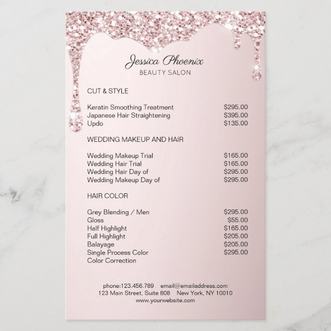 Moderner Glamour Rosa Glitzer sinkt Flyer (Front)