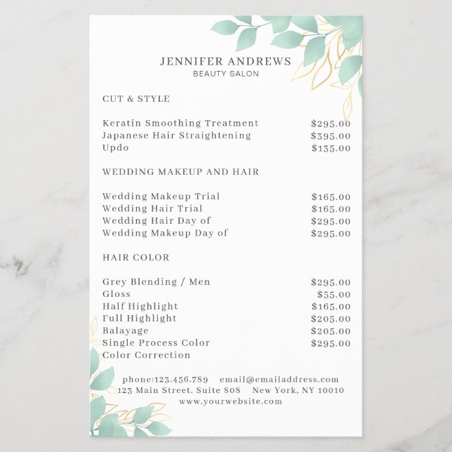 Moderner, Weiss-Grün Leafy Flyer (Front)