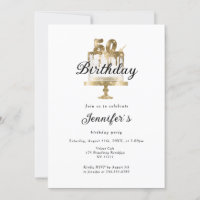 Modernes, elegantes 50. Einladung zum Geburtstag