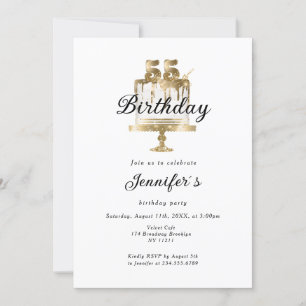Modernes, elegantes 55. Einladung zum Geburtstag Invitation