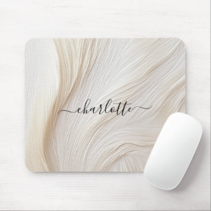Modernes, Salon, Elegant, Wellen, Monogramm Mouse Pad