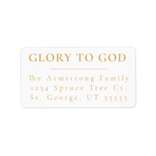 ModernGold Religious Christmas Return Address Label