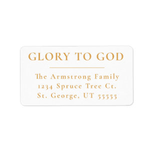 ModernGold Religious Christmas Return Address Label