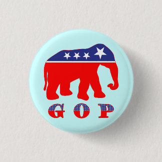 Modernised GOP Elephant 3 Cm Round Badge